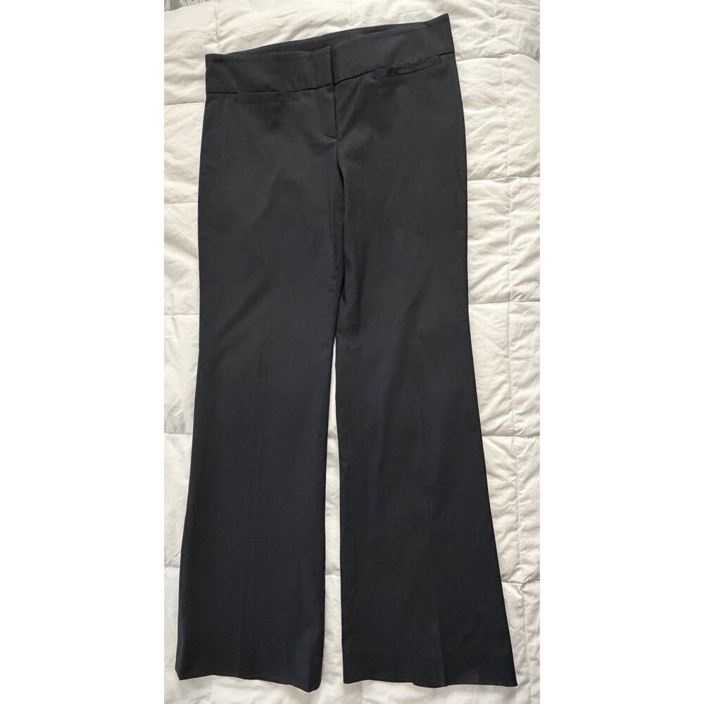 Theory Low Rise Pants Wide Leg Trousers Black USA Cotton Vintage Y2K Sz 4